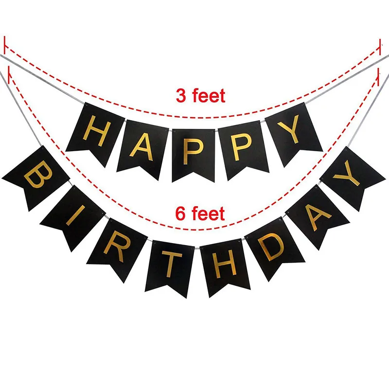 1 компл. Золотые бумажные буквы подвесные гирлянды с днем рождения баннер для мальчиков и девочек Детские вечерние украшения