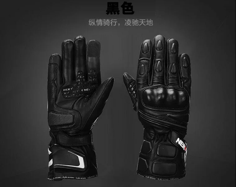 Nervo à Prova Luvas da Motocicleta de Viagem Luva à Prova Novo Inverno Quente Dwaterproof Água Couro Cavaleiro Equitação Moto Corrida Vento 2019 15 Cheap Luvas