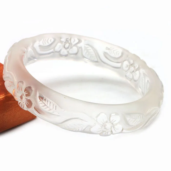 

Natural crystal bracelet white crystal carved bracelet Women
