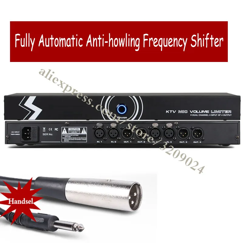 US $216.60 Fully Automatic AntiHowling Feedback Suppressor 4 In 4 Out Microphone Audio Conference Stage KTV AntiHowling Frequency Shifter