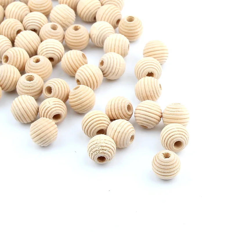 20Pcs Natural Wood Beehive Round Beads 20mm for Handmade Baby Teething Necklace 