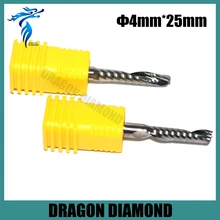 Sharp New 10pcs 4*25mm One Sprial Flute Carbide End Mill, CNC Router Bit, Milling Cutter for Wood, Engraving, Machine Tools, MDF