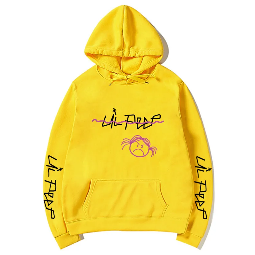 Yellow 69 Lil Peep/толстовки с капюшоном Love lil. peep, мужские свитшоты, пуловер с капюшоном, свитшоты для мужчин/женщин, sudaderas cry, Детская уличная толстовка с капюшоном для мужчин - Цвет: Yellow 69