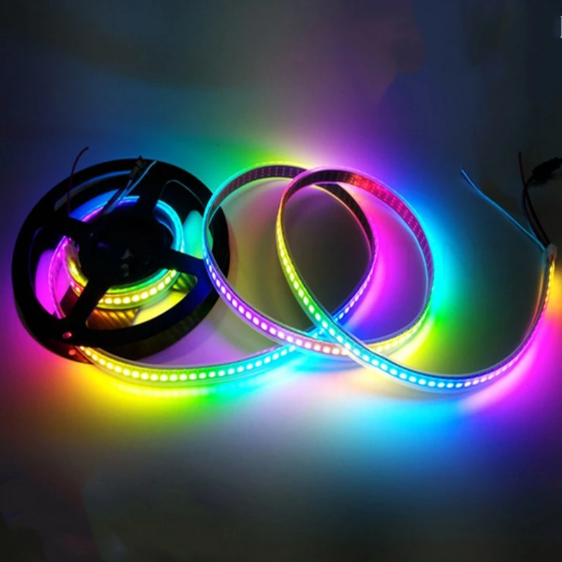 Светодиодная лента 1/3/4/5 м 5 в пост. Тока WS2812B IC индивидуально Адресуемая RGB смарт