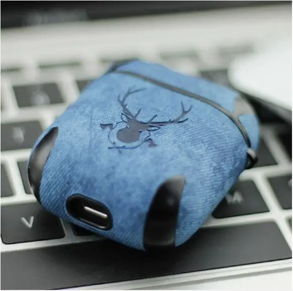 Горячий Стильный кожаный чехол для Apple Airpods1/2 Bluetooth наушники защитный чехол для зарядки чехол коробка сумки сплит дизайн - Цвет: style B