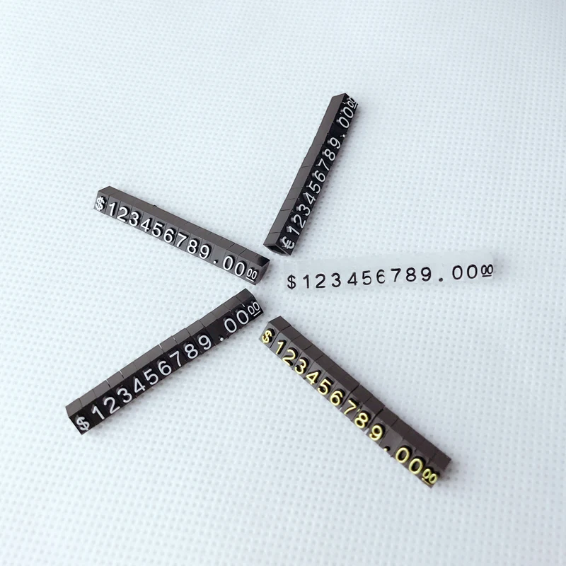 Small Adjustable Price Tags Euro HK US Dollar Assembly Blocks Number Digit Cube Watch Jewelry Store Counter Display Stand Sign Jewelry Tools