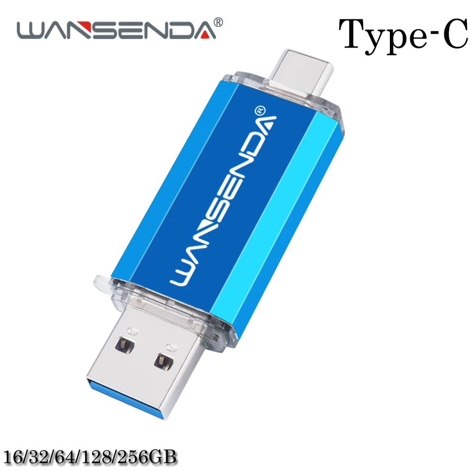 Новинка USB флеш накопитель WANSENDA type C OTG 128 ГБ 32 64 256 Флешка 2 в 1 Usb флешка 3 0