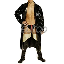 latex dress shirt clothes long line single breasted jacket