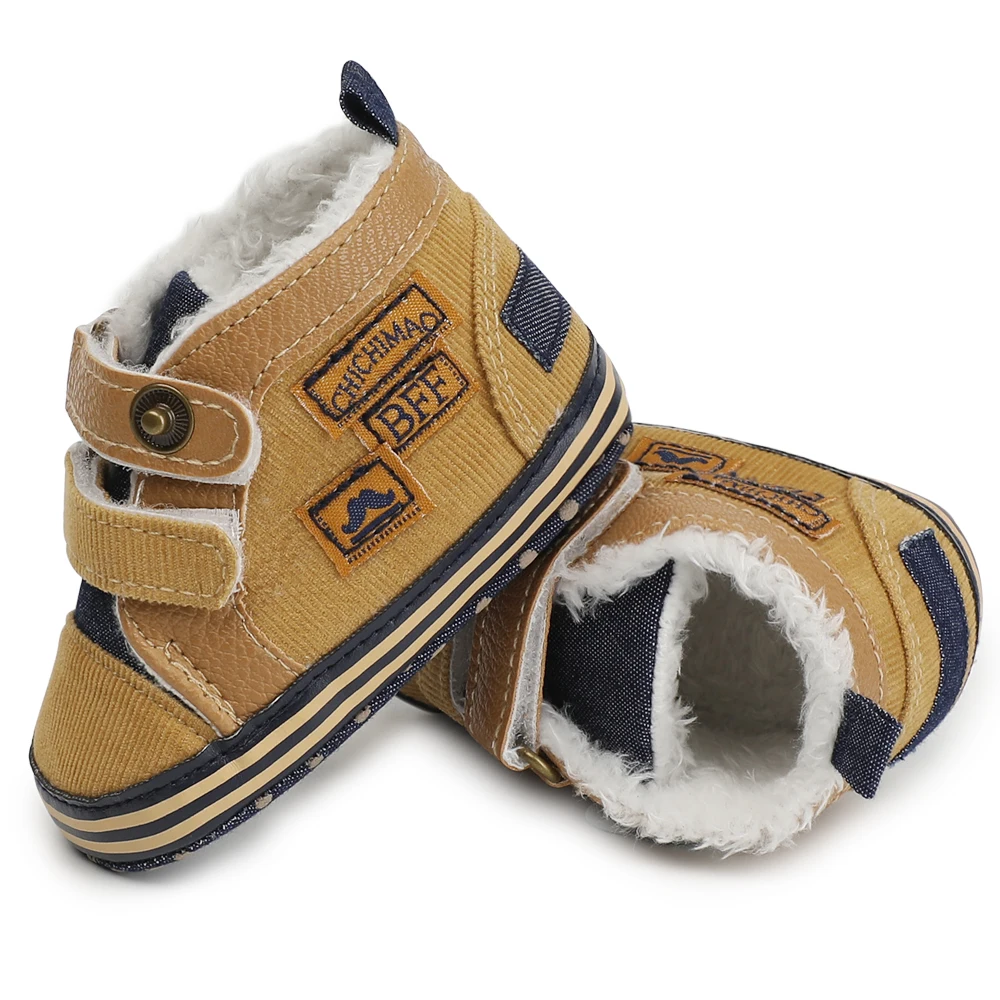 Детская обувь для новорожденных мальчиков и девочек 0-18 месяцев ботиночки для малышей искусственная кожа осень зима теплая мягкая подошва Мокасины moccs