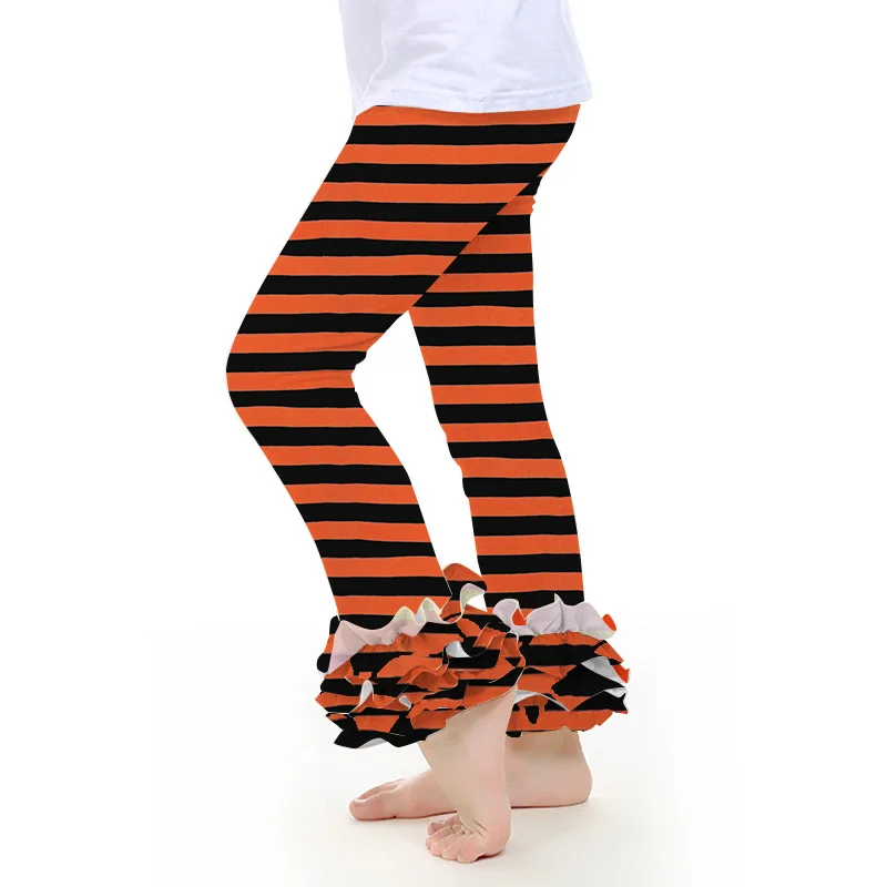 

Kaiya Angel Halloween Girl Leggings Ruffles Icing Leggings Pants Stripe 2017 Halloween Kids Pants Children Clothes Wholesale