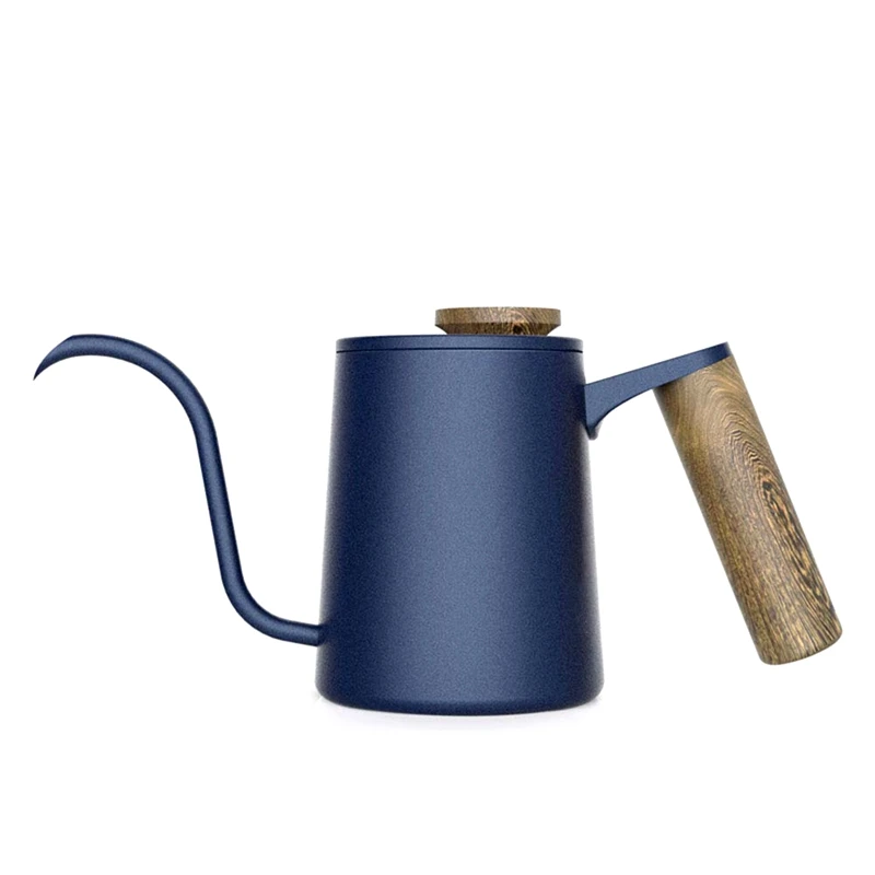 

350Ml Coffee Pot Kettle Gooseneck Tea Kettle Long Narrow Spout Coffee Maker With Wooden Handle