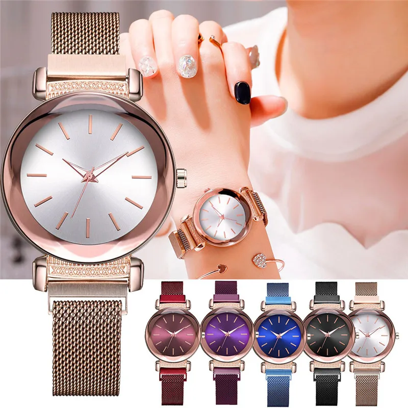 

Women Bracelet Watch Luxury Quartz Ladies Dress Wristwatches Small Rose Gold Mesh Rhinestone Female Clock relogio feminino *533