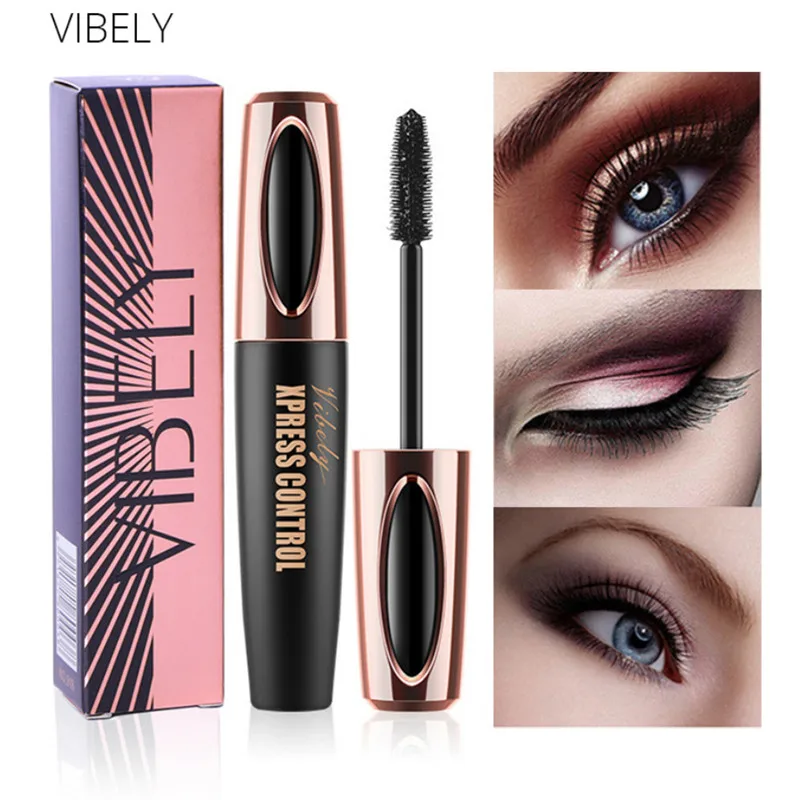 

New Vibely 4D Silk Fiber Lash Mascara Waterproof Black Thick Natural Long Eyelash Extension Fast Dry Mascara Rimel Eye Cosmetic