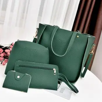 

4Pcs/Set Tassel Handbags for Women 2020 Luxury Designer PU Crossbody Messenger Bags Shoulder Bags Satchel Tote Purse X489