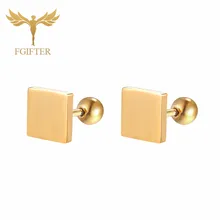 Золотой цвет геометрический стальной ушной украшение для козелка Lobe пирсинг кольца 16 г губная серьга шпильки Модные мужские и женские украшения для тела