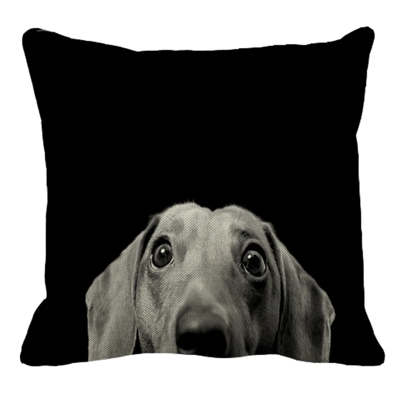 Наволочка XUNYU с рисунком собаки из мультфильма Dacshund для дома, дивана, квадратная наволочка для подушки с милым животным узором, декоративная наволочка для подушки 45X45 см AC025