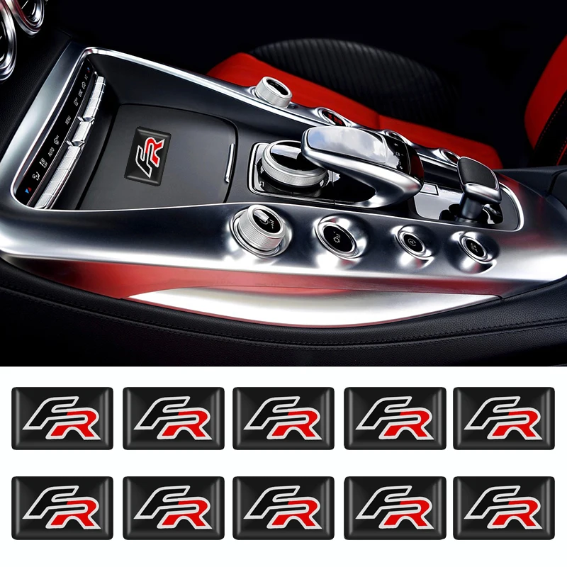 

10pc Car styling small Decorative Badge Hub caps Steering wheel For Seat leon FR Ibiza Altea Exeo Formula Racing Car Accessories