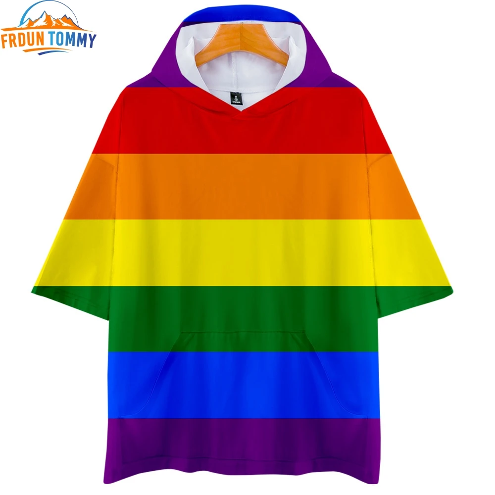 

Gay Pride Lesbian high quality Creative hooded LGBT new 3D print Hot Sales Hooded Sweatshirt lgbt Short Sleeve sweatshirt