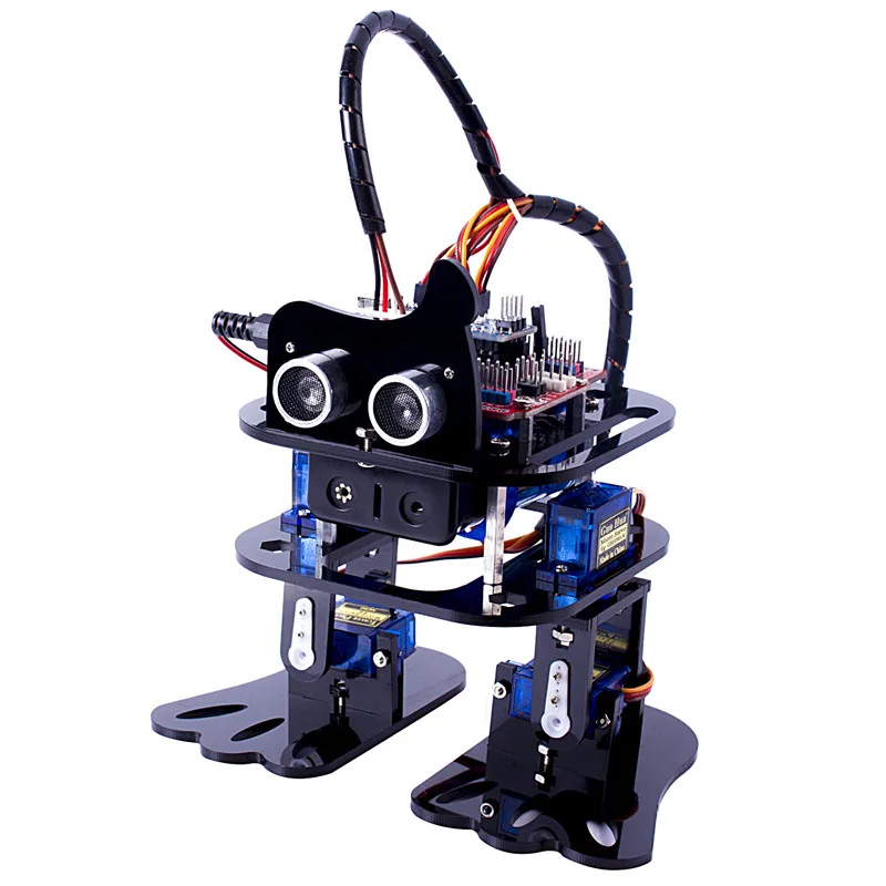 DIY 4-DOF Robot Kit Biped Walking humanoid robot kit ПОДДЕРЖКА Arduino и Mixly графическое Программирование