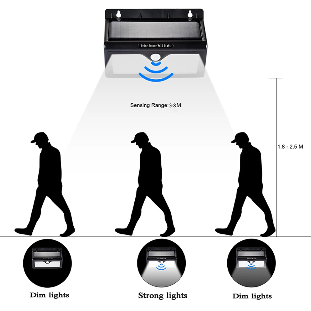 30/46 светодиодный светильник на солнечной батарее с датчиком движения, настенный светильник на солнечной батарее, уличный водонепроницаемый светильник для сада, настенный светильник