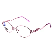 Новые Модные металлические очки для чтения, лупа для женщин, асферический синий светильник, блокирующие очки, выдалбливают виски, алмазные очки H5