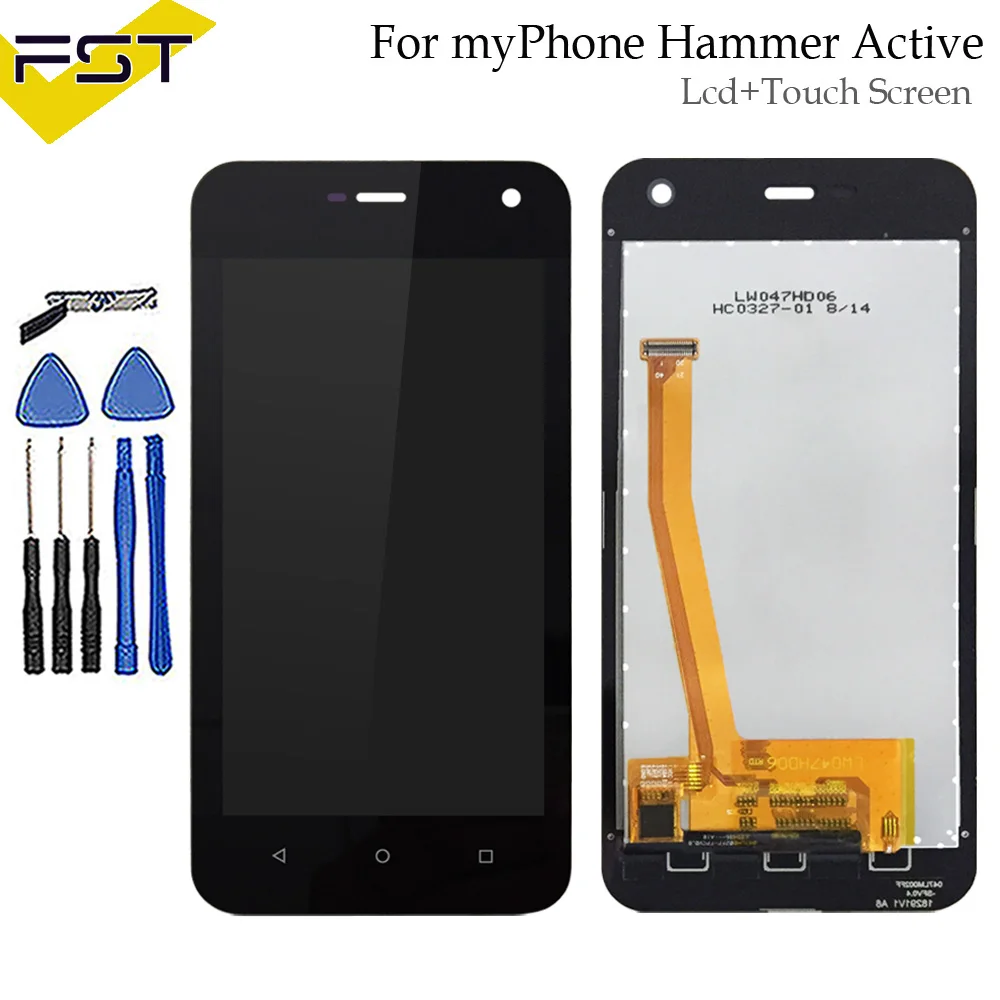 

Black For Myphone Hammer Active LCD Display+Touch Screen Digitizer Assembly Glass Panel Replacement +Tools