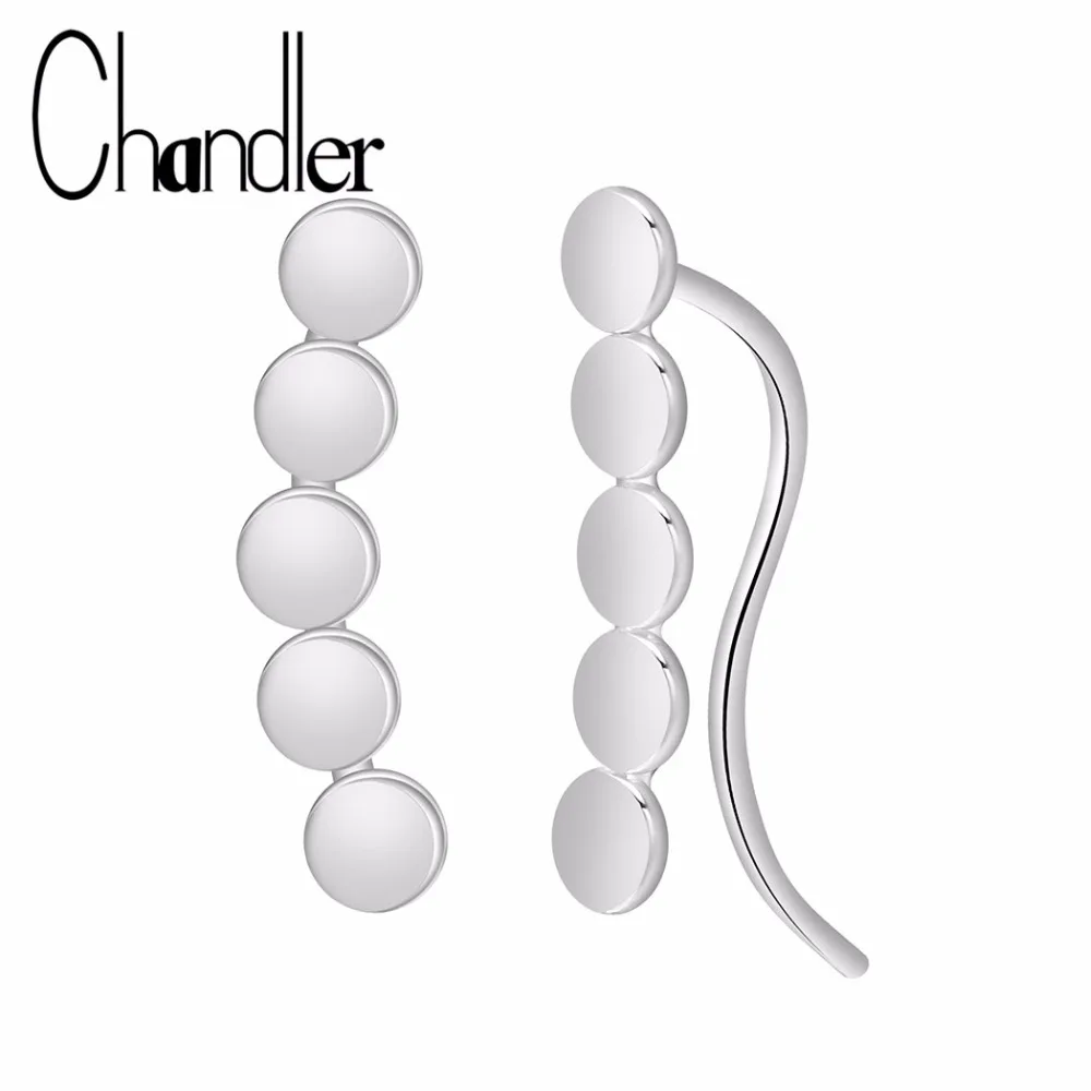 

Chandler 2018 Minimal Five Round Ear Studs Stainless Steel Earing Women Sweet Boho Jewelry Circle Drop Earrings Pendientes Mujer