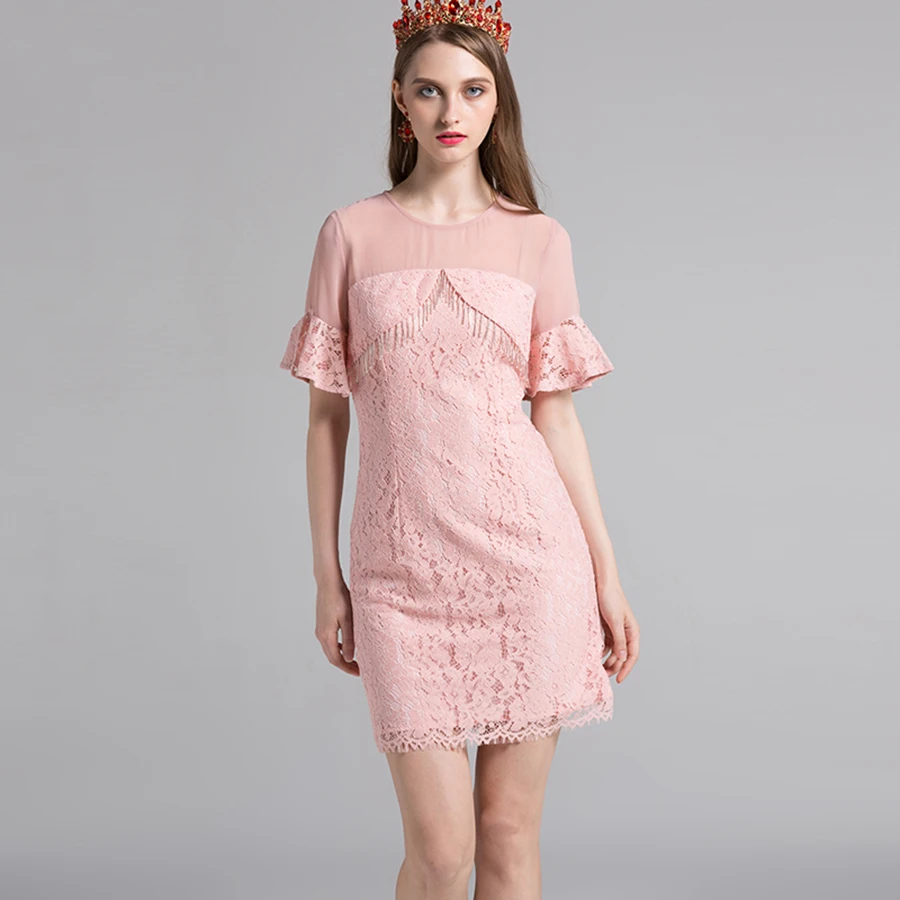 Topshop Mini Dresses Women 2017 Summer Pink / Yellow