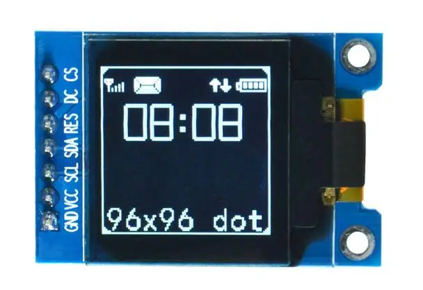 NoEnName_Null 0,96 дюймов 12P SPI белый OLED дисплей квадратный экран SSD1317 Привод IC 96*96 7 контактный модуль 3,3 В напряжение - Цвет: Module