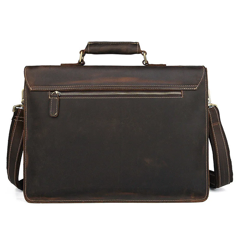 Tasche Aktentasche Business Casual Vintage Männer Laptop Brown Luxus Schulter Handtasche Große Aus Echtem Bolsas Messenger Leder Bags qxIFvI