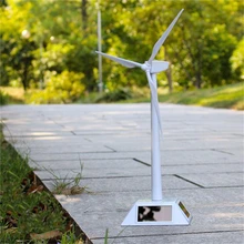 Nowy środowiskowy Model z tworzywa sztucznego-zasilany energią słoneczną wiatrak turbina wiatrowa dekoracja na biurko nauka zabawka łatwa w montażu tanie tanio CN (pochodzenie) 8 lat WHITE Unisex Solar windmill model Keep away from fire Pojedyncze