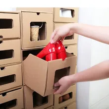 Крафт обувь коробка прозрачная обувь коробка Простой ящик-тип ботинки коробка различные стили получить коробку