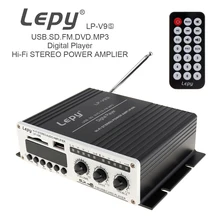 V9S 2CH 20W x 2 Bluetooth HI-FI Digital Audio Player Car Amplifier FM Radio Stereo Player SD USB MP3 DVD For Home Audio Car Auto nktech lp 2051 digital audio amplifier hi end bass hi fi stereo audio home car class t 2ch tri path player 50w x 2 rms amplifier