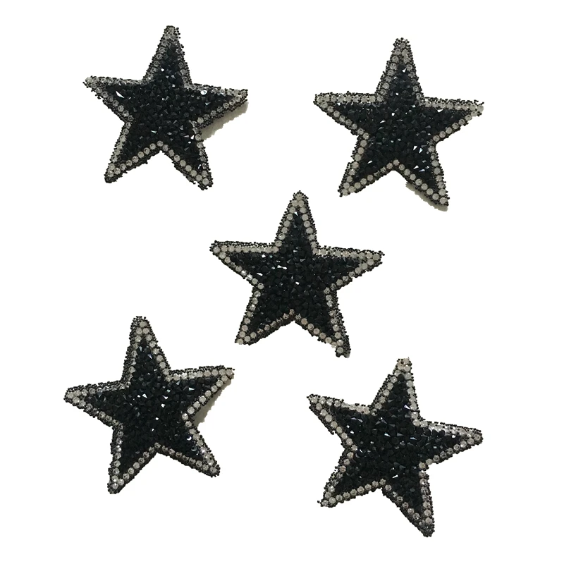 5PCS/lot 3D Rhinestones Star Beaded Iron on Patches for Clothes Bags DIY Accessories Hot Melt Crystals Stars Decoration Applique | Дом и сад