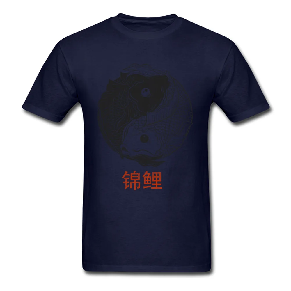 KOI FISH T-shirts for Men Geek Summer Fall Tops & Tees Short Sleeve New Coming Casual Sweatshirts Crew Neck 100% Cotton Fabric KOI FISH navy