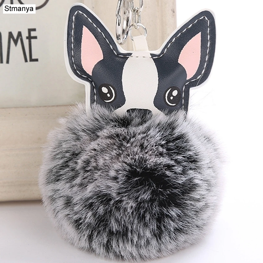 

New Women Frosted Hairball Dog Pendant Top Quality Car Key Ring Business Fashion Accessories Hot Men Best gift Jewelry K2053