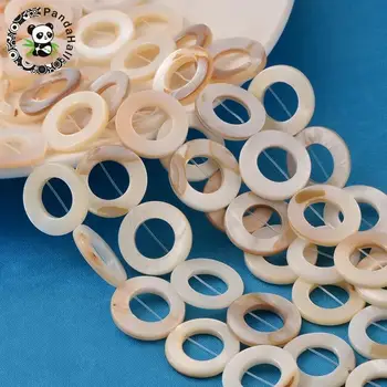 

Shell Beads Strands, Donut, White, about 20mm in diameter, 3mm thick, hole: 1mm, about 20pcs/strand
