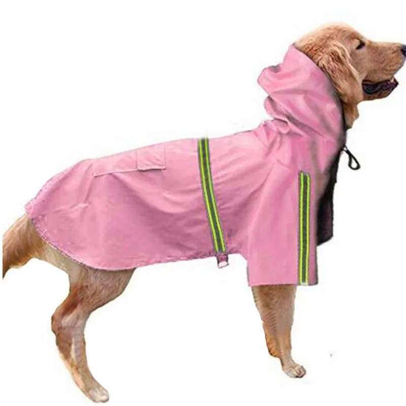 Large Dog Raincoat Adjustable Pet Waterproof Clothes Lightweight Dog