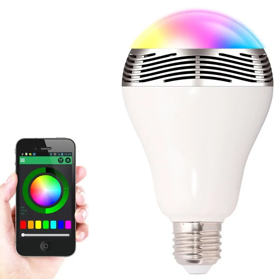 

2016 Hot Sale BL-05 With Bluetooth Speaker E27 Base Dimmable Multicolored Color Changing Quality Smart LED Light Bulb