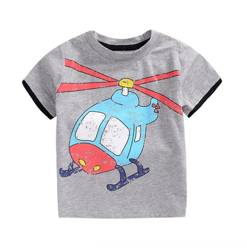 VENMO Catoon Airplane Helicopter Printed Baby Boys Clothes Outfits Cotton Short Sleeve T-Shirt Tops Blouse for Toddler Kids