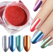 1 коробка, пудра для ногтей из хрома, тонкие блестки, блестки для ногтей, зеркальная пыль, голографический пигмент, косметический блеск, TRDP01-16