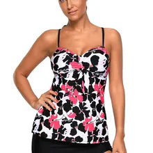 Лето, красный, черный, Цветочный, танкини и купальник скиртини, сексуальный женский купальник и одежда для купания E410465