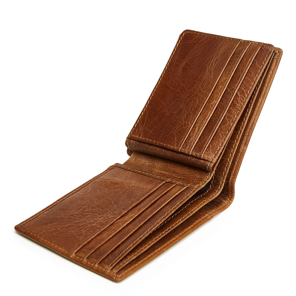 

Wholesale New 2019 Vintage Handmade Leather Men Wallets Multi-Functional Cowhide Coin Purse Genuine Leather Wallet For Men