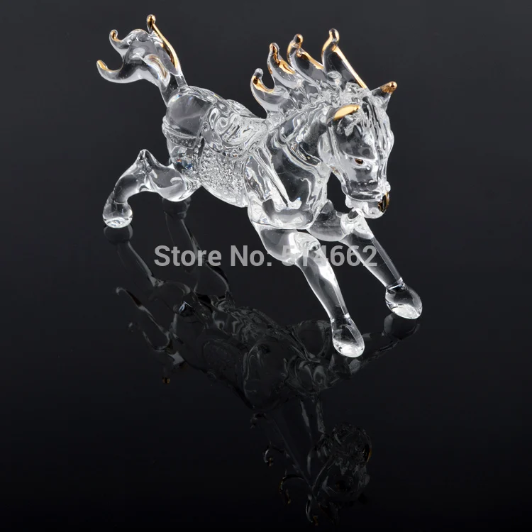 Один фэн шуй Кристалл Украшение лошадь стекло успех скульптура лошади зодиака украшения лошади L1022