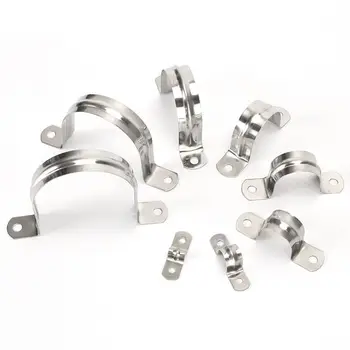 

10Pcs Stainless Steel Plumbing Pipe Saddle Clip Brackets Saddle Clamp 10 - 100mm