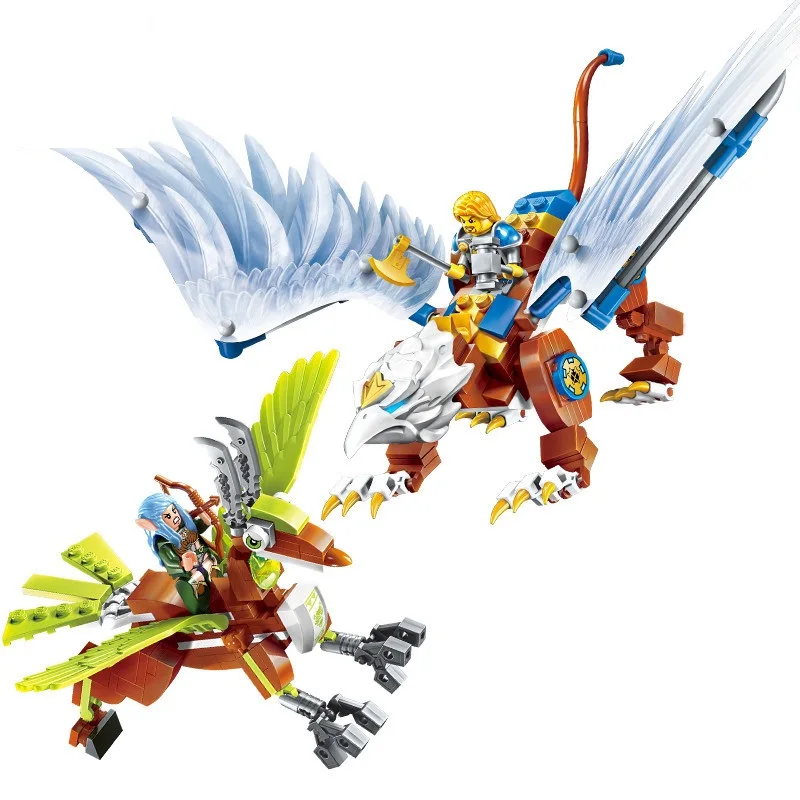 

ENLIGHTEN The War Of Glory Air King Fly Dragon Knights Battle Building Blocks Set Model Kids Toys Gift Compatible Legoings Nexo