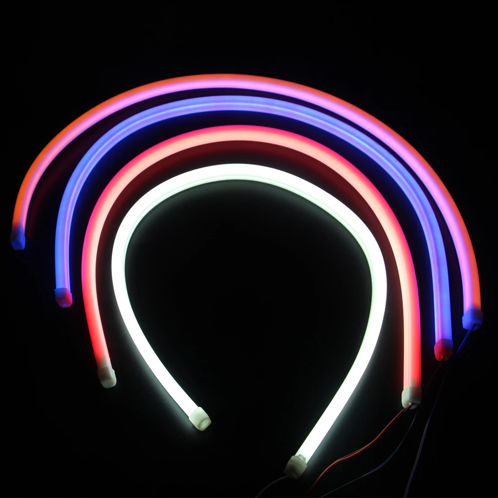 

2pcs LED DRL Strip Day Light Flexible LED Tube Strip Daytime Running Light Turn Signal Lamp Angel Eye Headlight Strip
