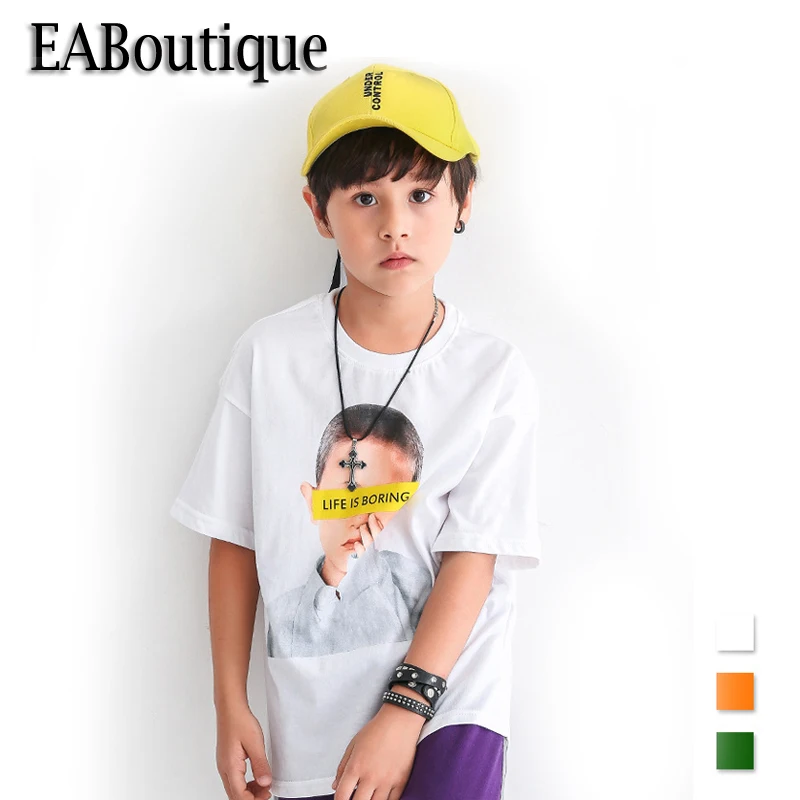 EABoutique/Летняя мода фантазии для мальчиков с надписью футболки хип Стиль