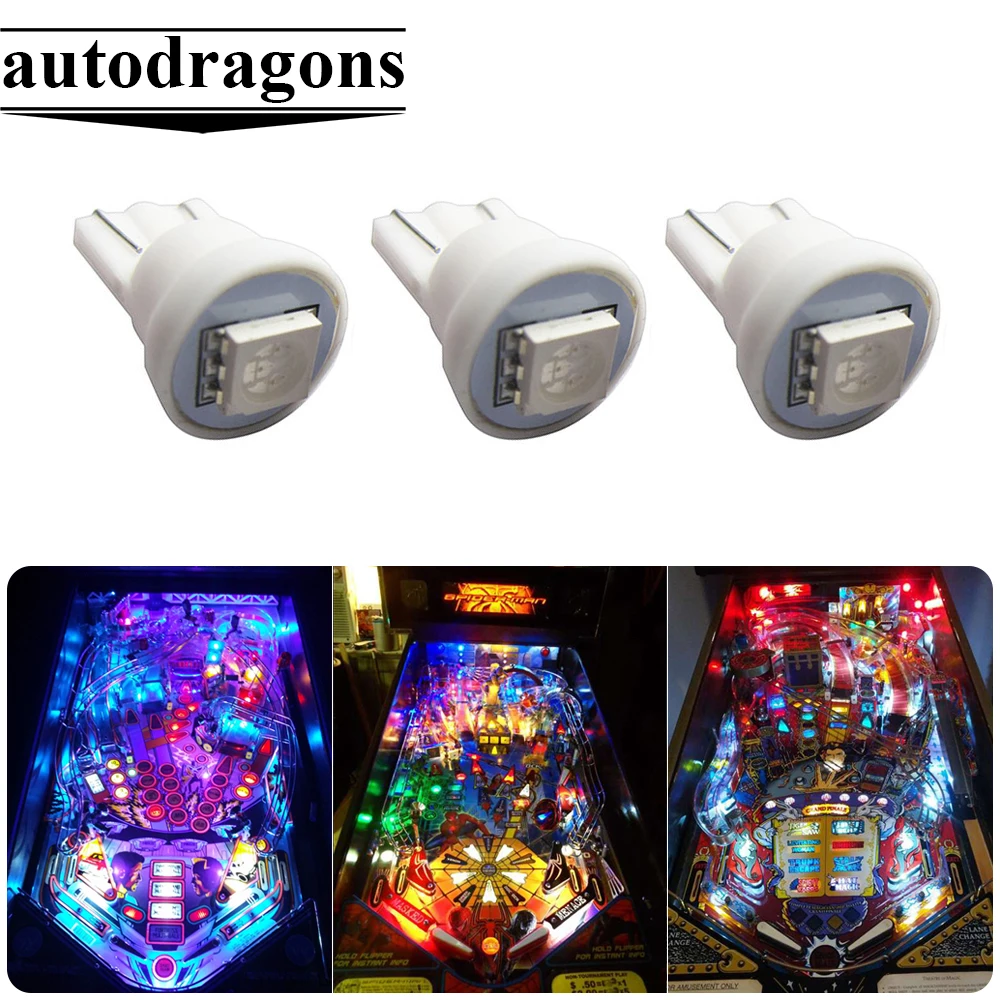 Autodragons 100 шт. светодиодные фонари 6,3 В DC 6000 К супер белый для Bally пинбол игровой автомат
