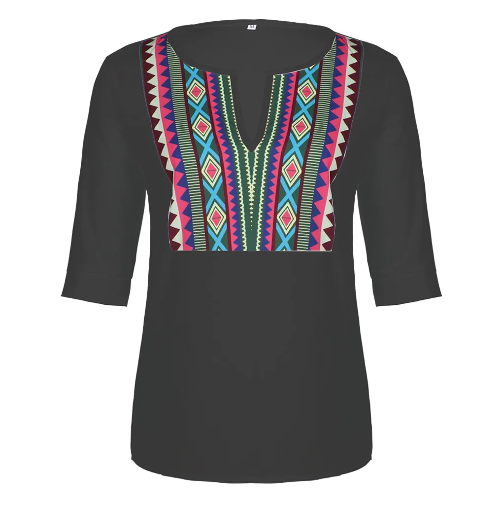 MISSOMO Футболка женская в этническом стиле Bohe с коротким рукавом V-Ncek винтажные Топы harajuku футболка женская одежда blusas femininas 75